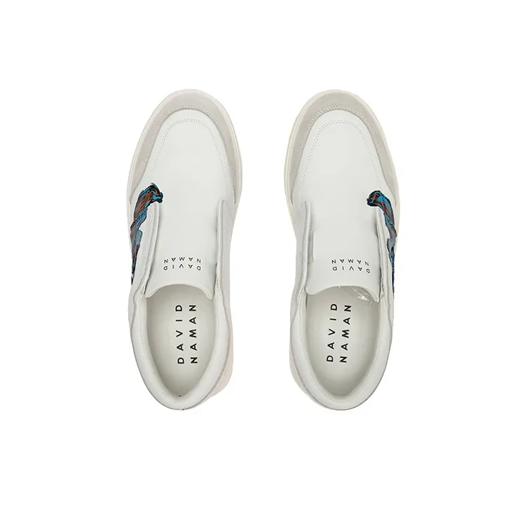 DAVID NAMAN Low Top Skateboard Shoes Men's White-4
