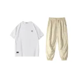 Set (white top + khaki pants)