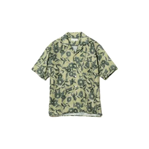 Beams Shirts Men Olive Green