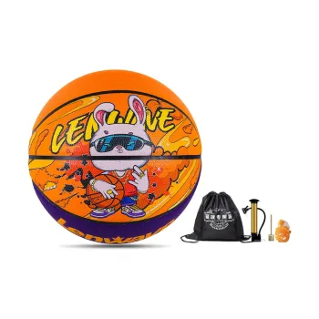 LENWAVE Size 7 Ball Indoor Outdoor Universal Basketball PU Orange Purple