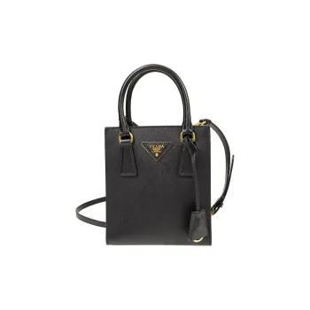 PRADA Leather Shoulder Bag Crossbody Bag Handbag Regular Women's Black
