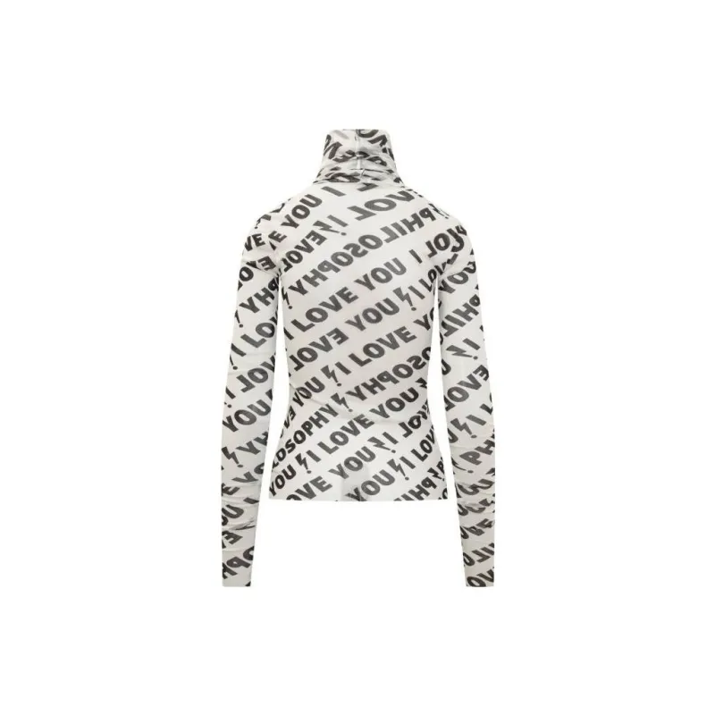 PHILOSOPHY DI LORENZO SERAFINI I Love You print Tulle Top-1