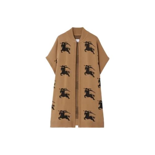 Burberry Logo Motif Embroidered Zipped Cape Jacket