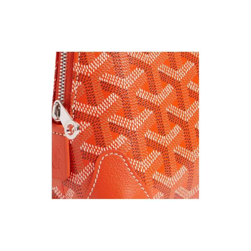 GOYARD Vendôme Canvas With Calfskin Dog's Teeth Makeup Bag Women's Orange-3