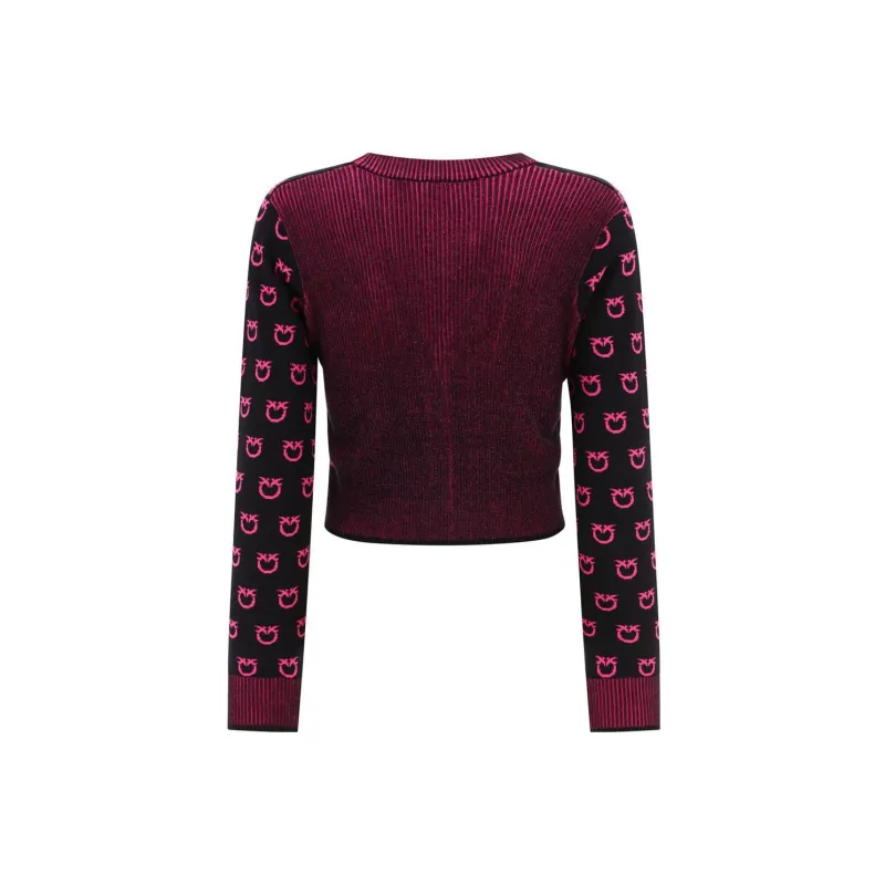 PINKO Intarsia-knit Cropped Cardigan-1