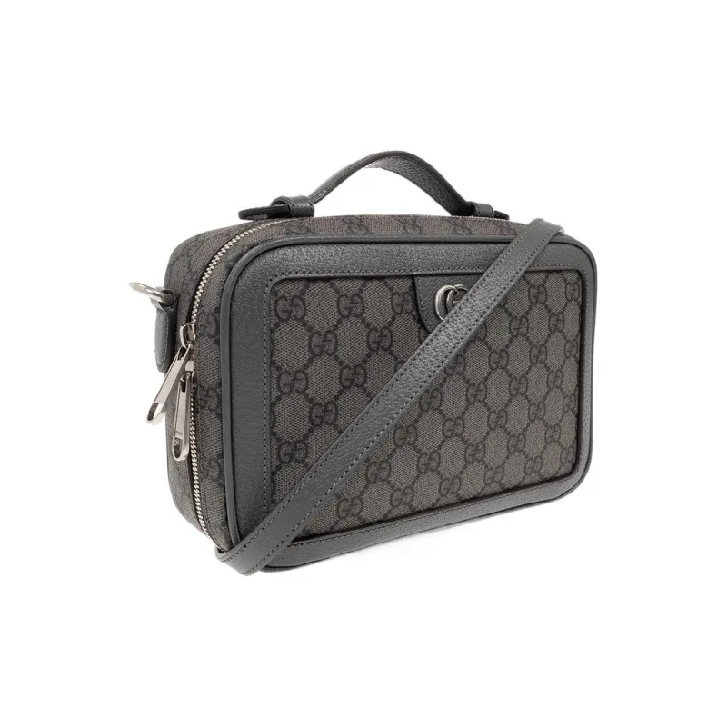 GUCCI Ophidia Canvas Crossbody Bag Shoulder Bag Small Size Men's Gray-2