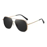 Black Lens/Bright Gold Frame