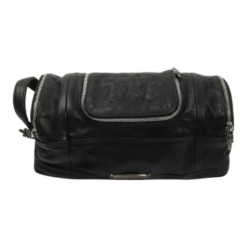 Chrome Hearts Leather Bucket Bags Handbags Unisex Black