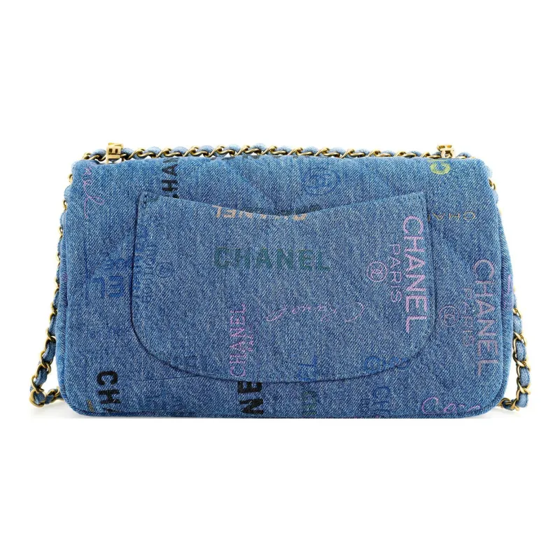 CHANEL Classic Flap CF Denim Flap Bag, Shoulder Bag, Crossbody Bag Women's Blue-2