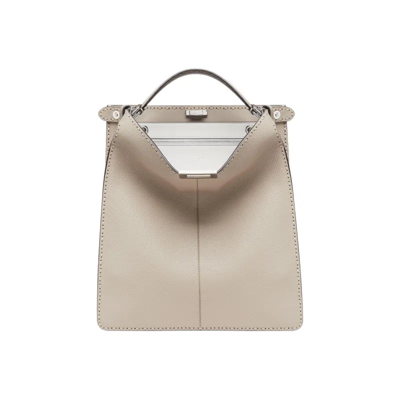 FENDI Peekaboo ISeeU Smooth Calf Leather Tote Bag Shopping Bag Shoulder Bag Crossbody Bag Handbag Men's Light Brown-1