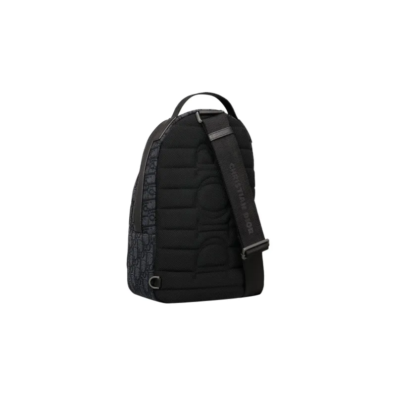 DIOR Oblique Jacquard Fabric Crossbody Bag Shoulder Bag Mini Men's Black-2