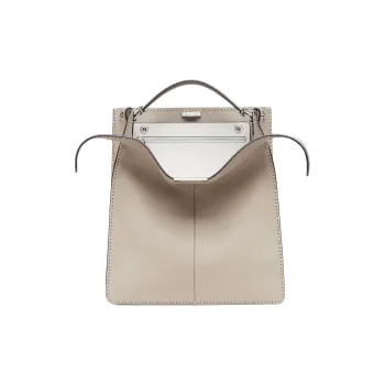 FENDI Peekaboo ISeeU Smooth Calf Leather Tote Bag Shopping Bag Shoulder Bag Crossbody Bag Handbag Men's Light Brown