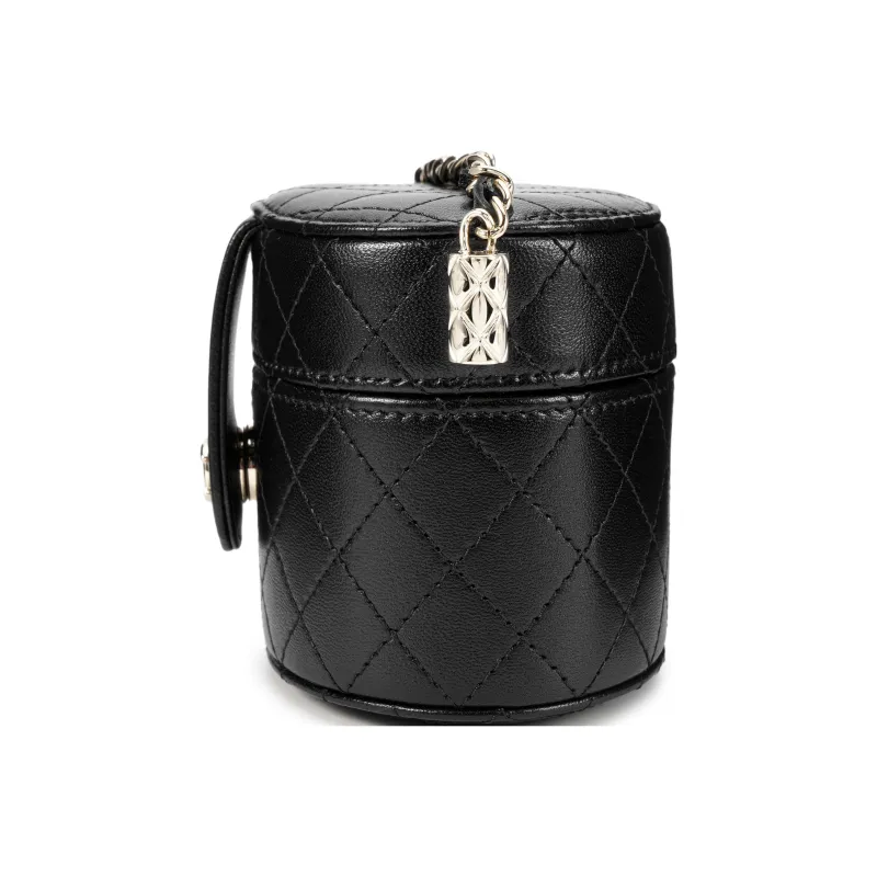 CHANEL Sheepskin Cylinder Bag, One Shoulder Crossbody Bag, Shoulder Bag Women's Black-2