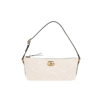 GUCCI GG Marmont Leather Handbags Shoulder Bags Women's White