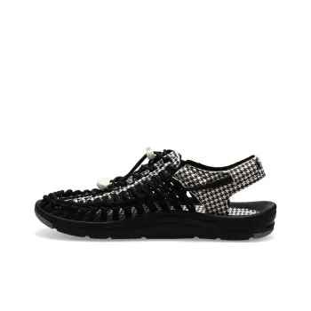 KEEN Uneek Breathable Beach Sandals River Trekking Shoes Women's Black White Plaid