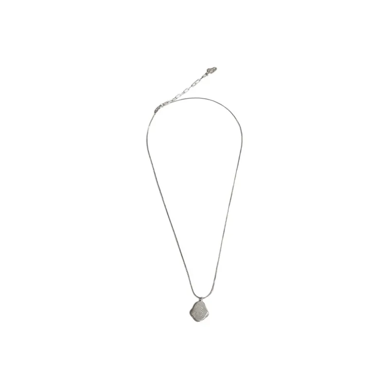 M.Wong 925 Sterling Silver Necklace With Small Pendant Unisex-2