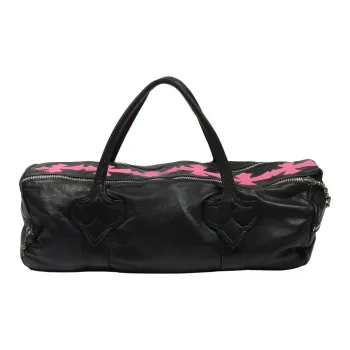 Chrome Hearts Leather Bucket Bags Handbags Unisex Black/Pink
