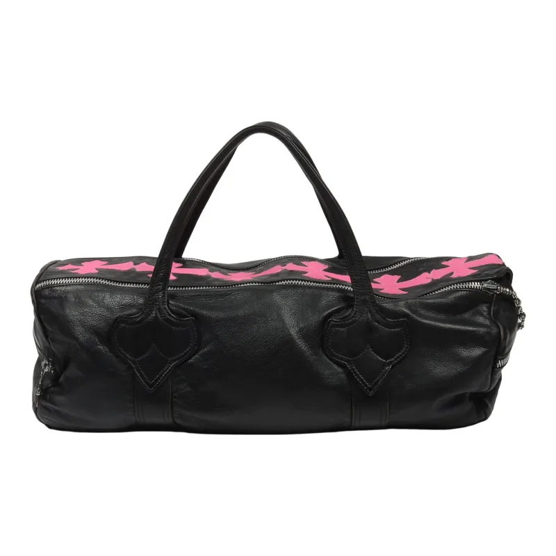 Chrome Hearts Leather Bucket Bags Handbags Unisex Black/Pink-0