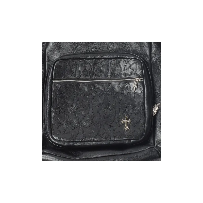 Chrome Hearts Leather Backpack Women's Black-4