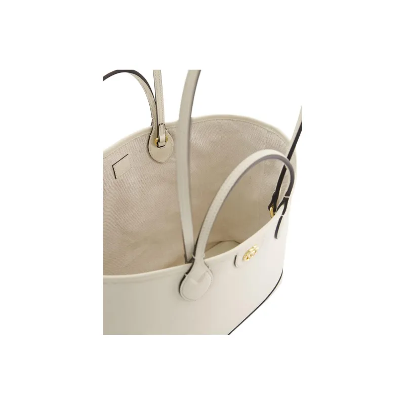GUCCI Ophidia Leather Tote Bag Shopping Bag Handbag Medium Size Women's White-4