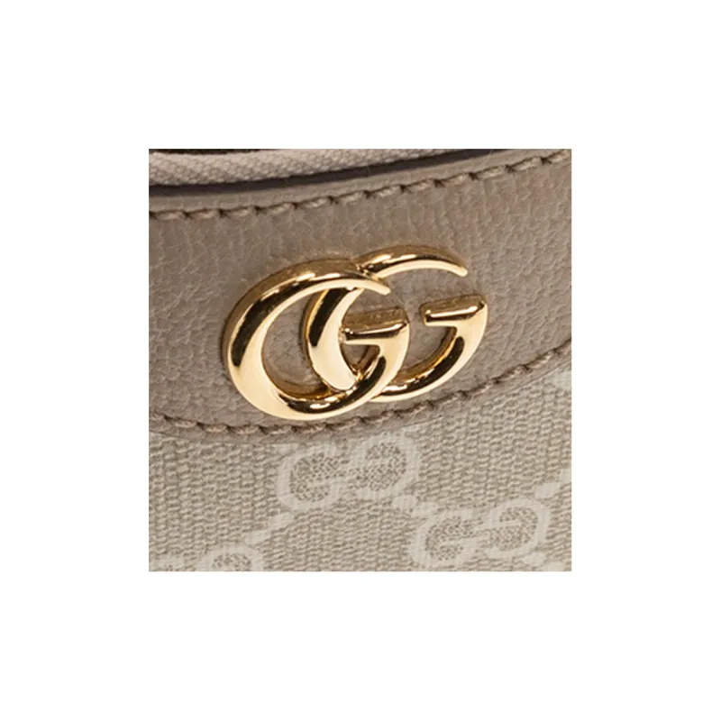 GUCCI Ophidia Canvas With Leather Canvas Bag, Shoulder Bag, Handbag Trumpets Women's Beige/White-4