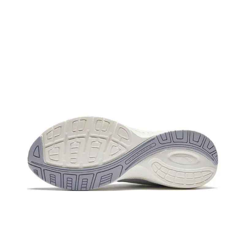 Anta Anti Slip Wear Resistant Low Top Retro Running Shoes Men's Gray White-4