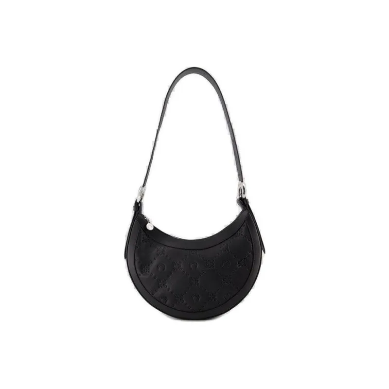 Marine Serre Calfskin Handbag Shoulder Bag Women's Black-1