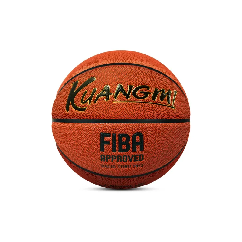 Kuangmi Microfiber Leather Basketball Brown Size 7 Training Match Unisex-2