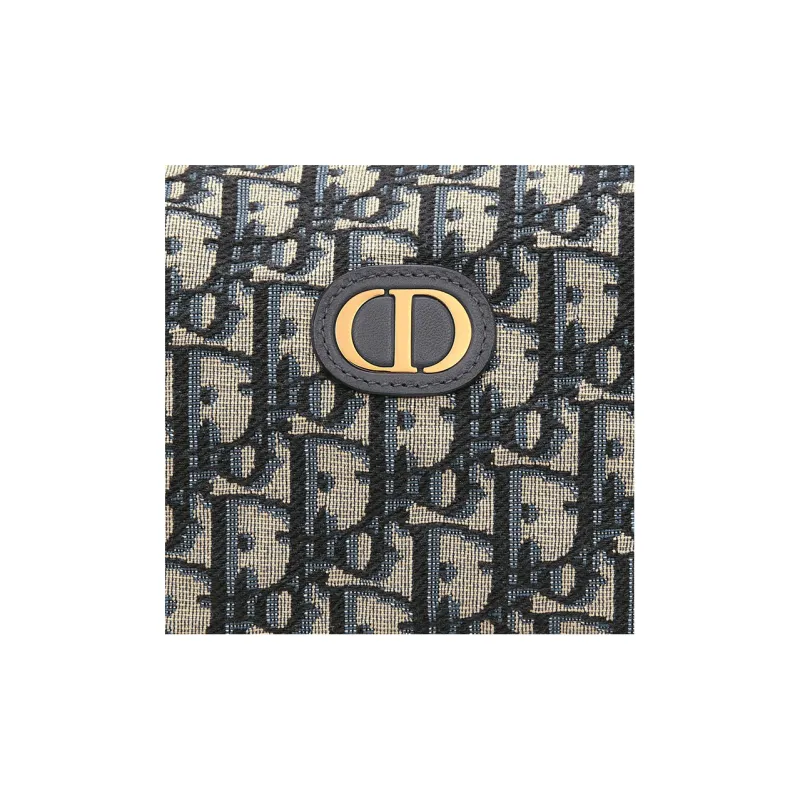 DIOR 30 Montaigne Oblique Jacquard Fabric Clutch Regular Women's Blue-4