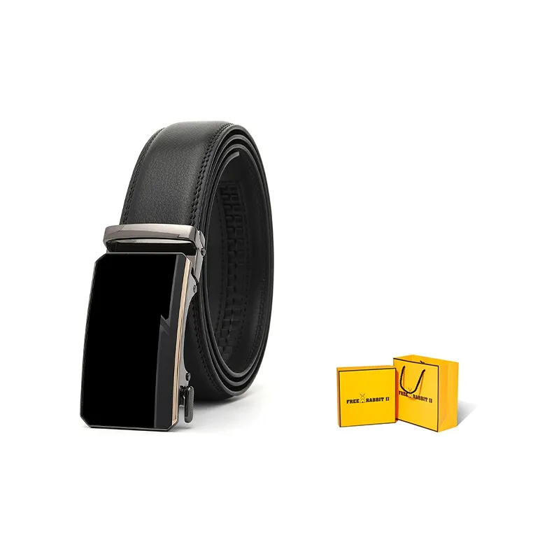 FREE RABBITⅡ Business Automatic Buckle For Young And Middle Aged Leather Belts Men's 3.5cm-8