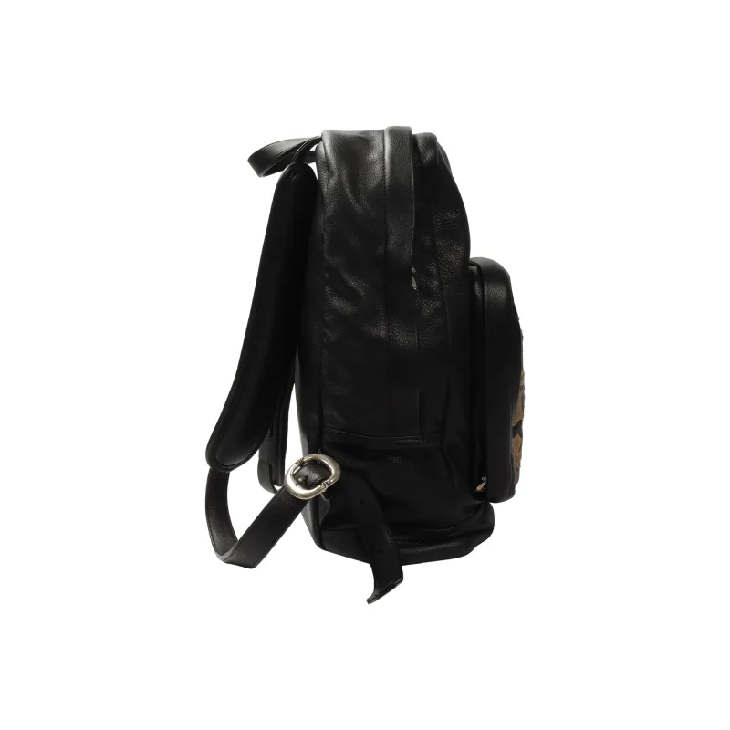 Chrome Hearts Leather Backpack Unisex Black Yellow-2