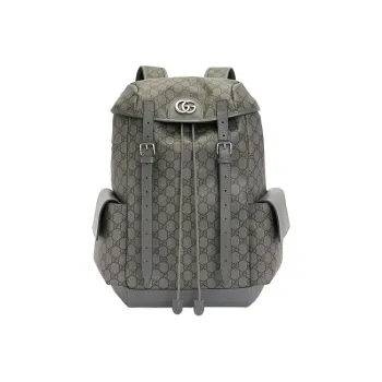 GUCCI Ophidia Canvas With Leather Backpack Medium Size Men's Gray