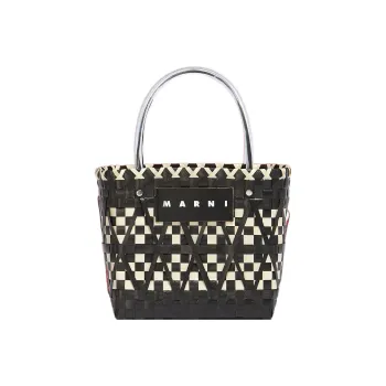 MARNI Polypropylene Cow Leather Basket Bag, Tote Bag, Shopping Bag, Handbag Regular Women's Black