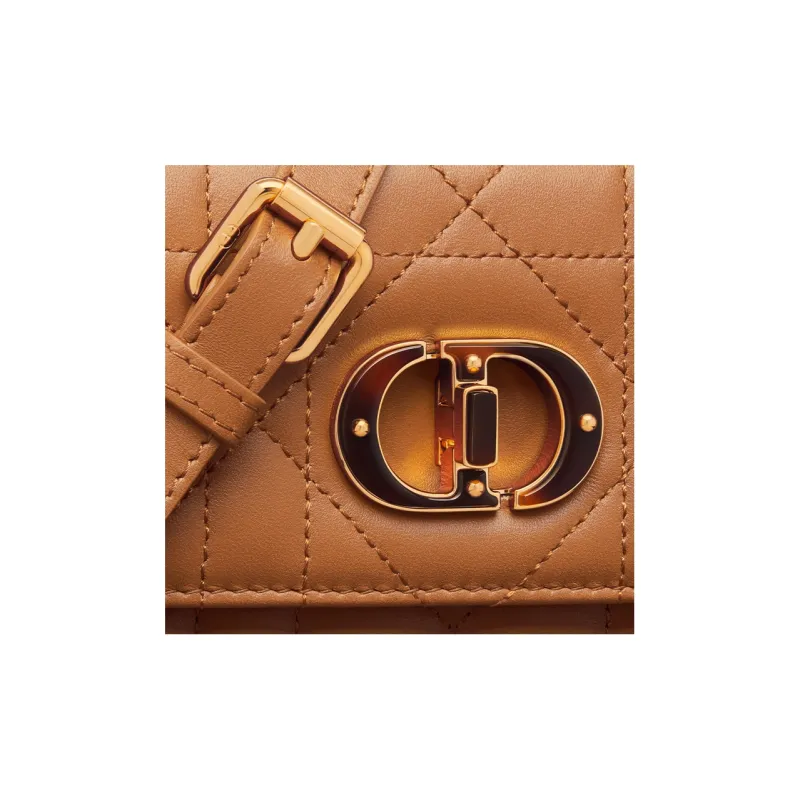 DIOR Caro Calfskin Crossbody Bag Shoulder Bag Women's Brown-5