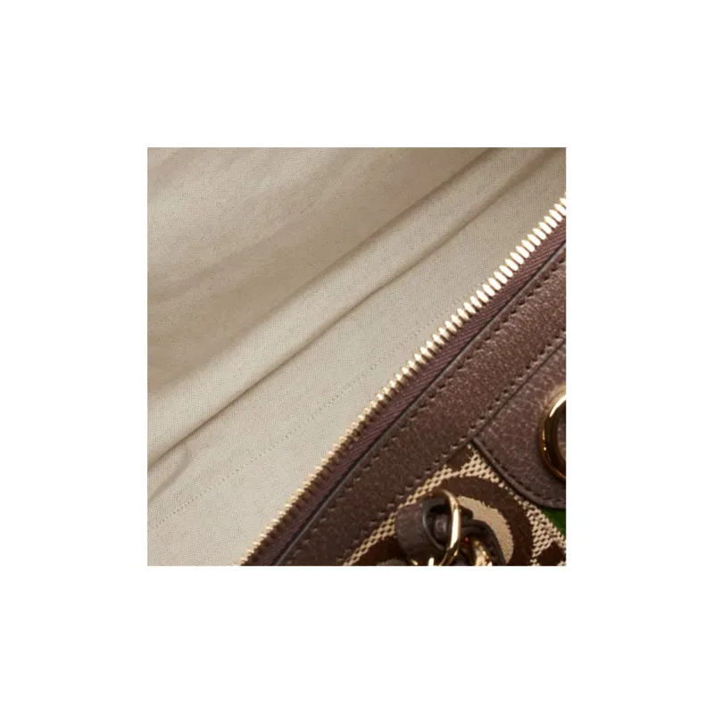 GUCCI Ophidia Canvas With Leather Travel Bags Shoulder Bag Crossbody Bag Handbag Large Size Men's Camel/Brown-3