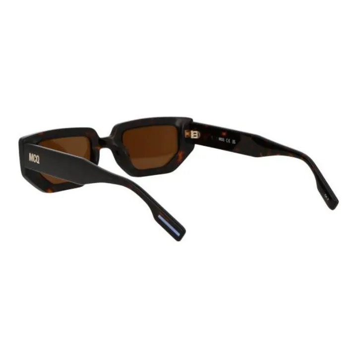McQ Alexander McQueen Acetate Irregular Shape Sunglasses Women's Brown-3