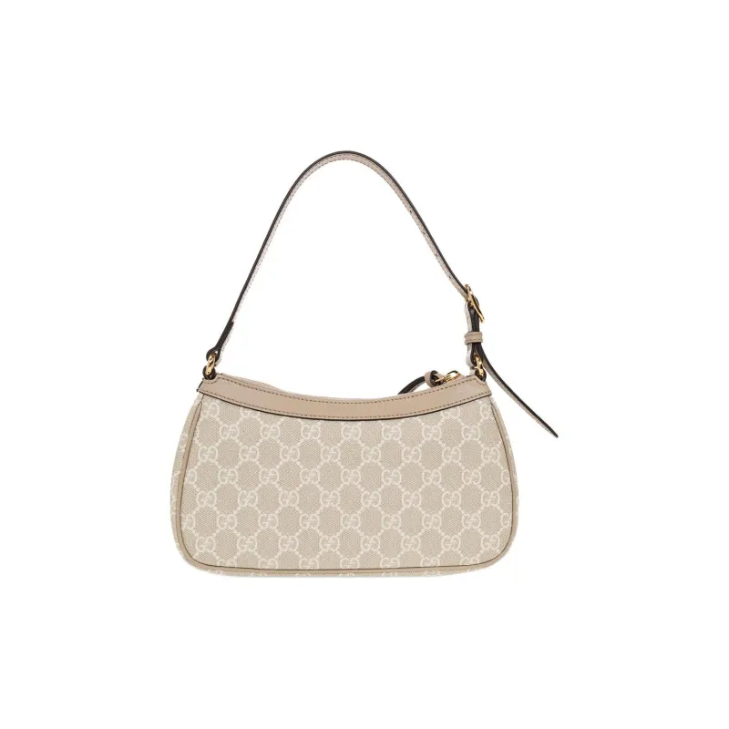 GUCCI Ophidia Canvas With Leather Canvas Bag, Shoulder Bag, Handbag Trumpets Women's Beige/White-1