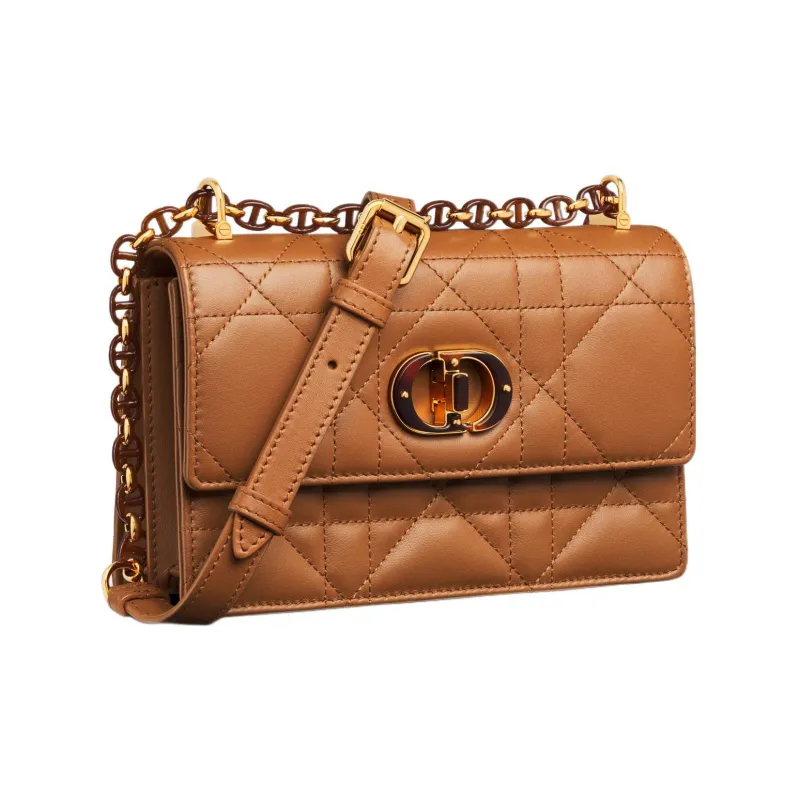 DIOR Caro Calfskin Crossbody Bag Shoulder Bag Women's Brown-1