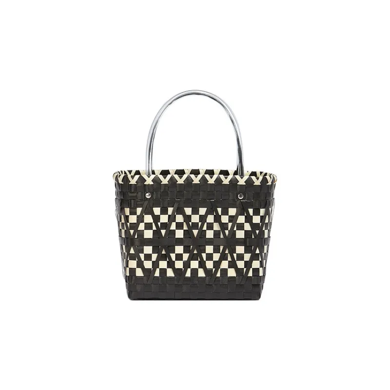 MARNI Polypropylene Cow Leather Basket Bag, Tote Bag, Shopping Bag, Handbag Regular Women's Black-4