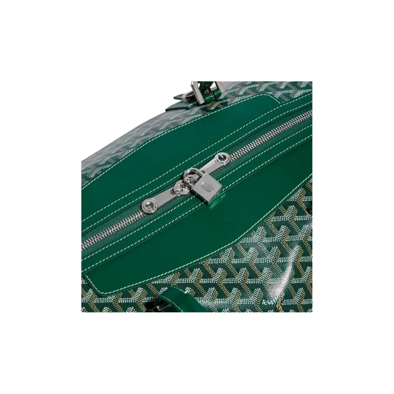 GOYARD Bowling Canvas With Leather Dog's Teeth Travel Bag Sports Bag Duffel Bag Regular Unisex Green-2