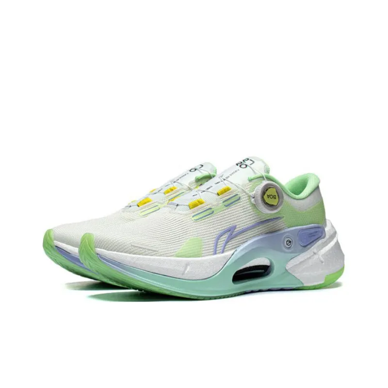 LiNing Furious Rider 7.0 PRO Anti Slip Wear Resistant Low Top Running Shoes Women's Green White Blue-2