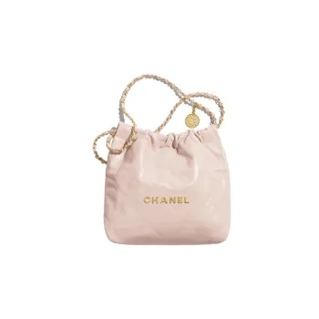 CHANEL 22Bag Smooth Finish Calfskin Tote Bag Shopping Bag Portable Crossbody Bag Shoulder Bag Women's Light Pink