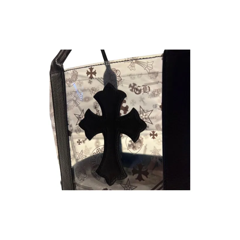 Chrome Hearts Leather Tote Bag Shopping Bag Handbag Women's Black-5