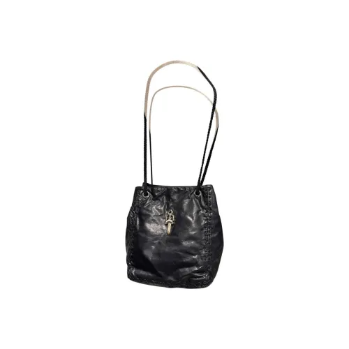 Chrome Hearts Leather One Shoulder Handbags Women's Black
