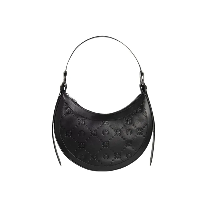 Marine Serre Calfskin Handbag Shoulder Bag Women's Black-0