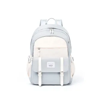 SOSITE Nylon Laptop Backpack Medium Size Unisex Blue & Beige Yellow/Black & White/Black & Purple