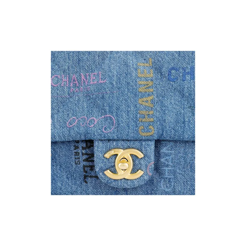 CHANEL Classic Flap CF Denim Flap Bag, Shoulder Bag, Crossbody Bag Women's Blue-4
