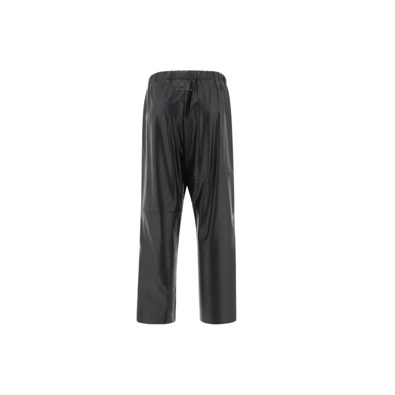MM6 Maison Margiela Elasticated-waistband Faux-leather Trousers-1