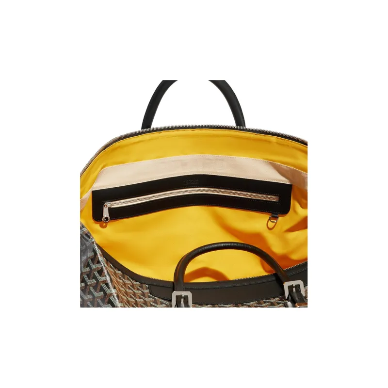 GOYARD Bowling Canvas With Leather Travel Bag Tote Handbag Unisex Black-3