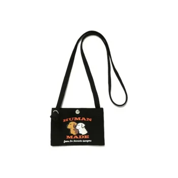 HUMAN MADE Cotton Shoulder Bag Unisex Black
